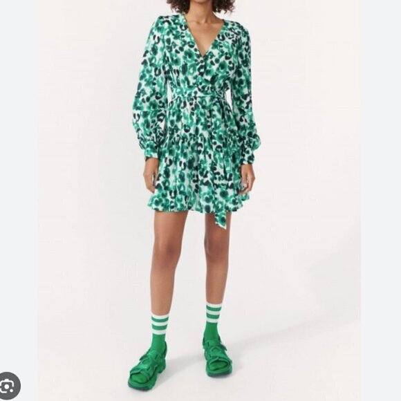 Baum und Pferdgarten Anise Dress Floating Flower Green Popover Mini Size XS (34) - Picture 2 of 12